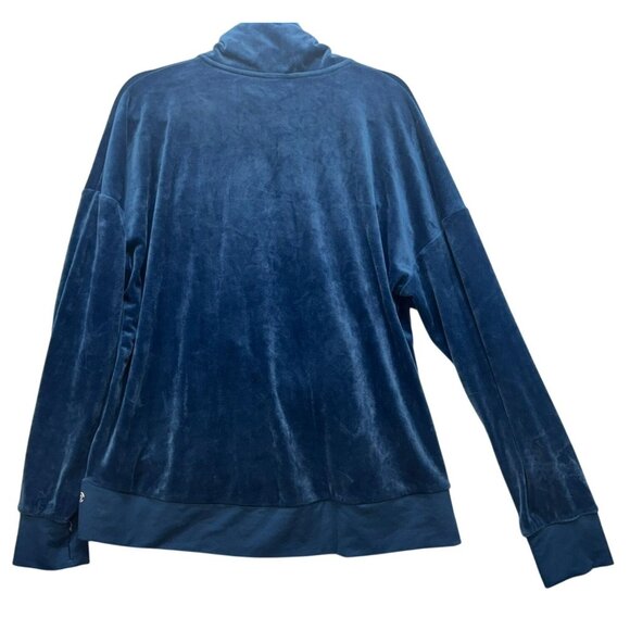 Champion Womens Velour Pullover Sweatshirt Sweater XL Blue Drawstring & Pockets - Picture 11 of 13